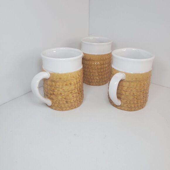 Vintage Rare 1964 Holt Howard Rope Mug Set Japan Unique Cottage Faux Braid - Picture 5 of 8